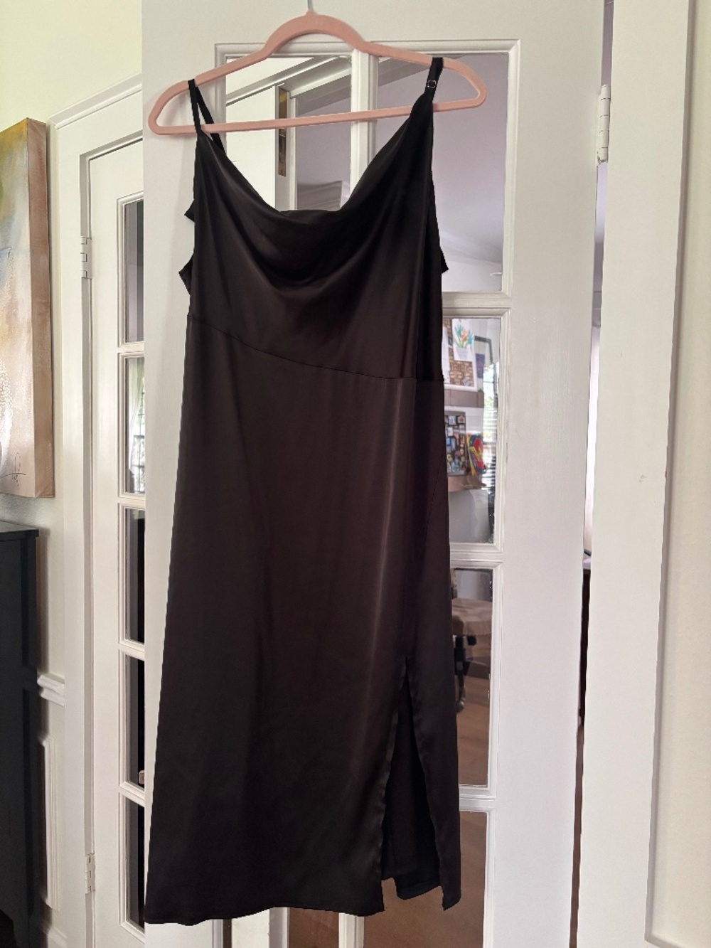 Black, size M, silk dress.